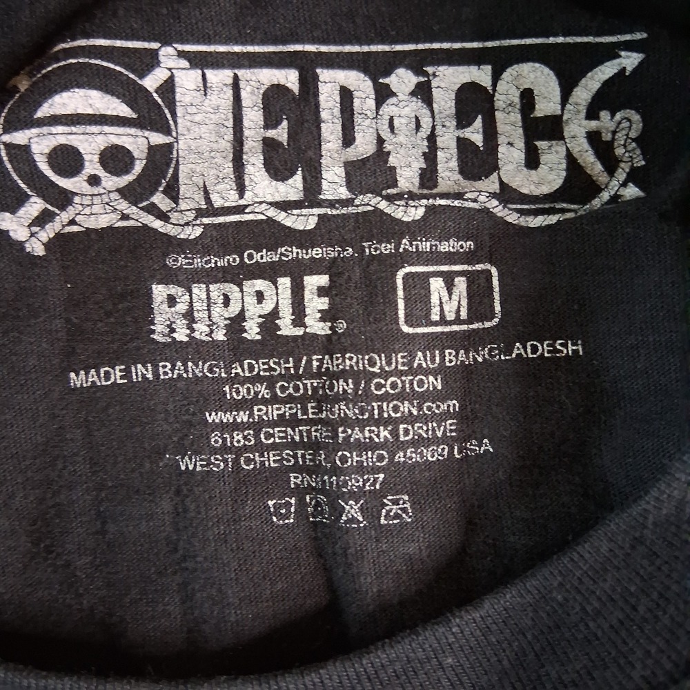 ONE PIECE Straw Hat Crew Anime Manga Black Short Sleeve T-Shirt - Men's Size MED - Picture 10 of 14
